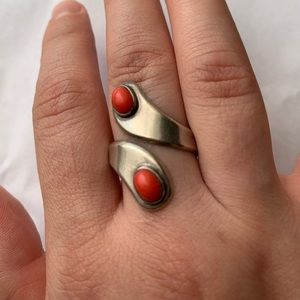 Bohemian sterling silver spiny oyster ring
